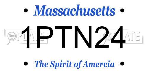1PTN24 Massachusetts License Plate
