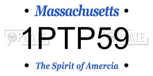 1PTP59 Massachusetts License Plate