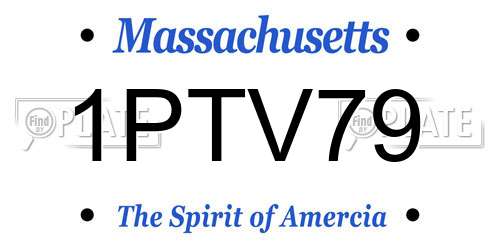 1PTV79 Massachusetts License Plate