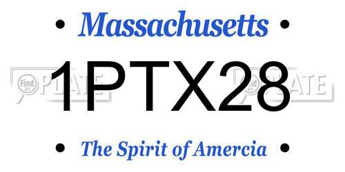 1PTX28 Massachusetts License Plate
