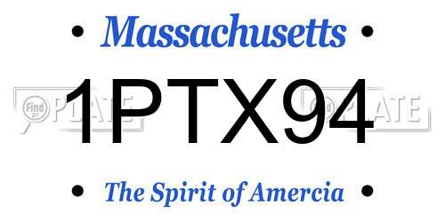 1PTX94 Massachusetts License Plate