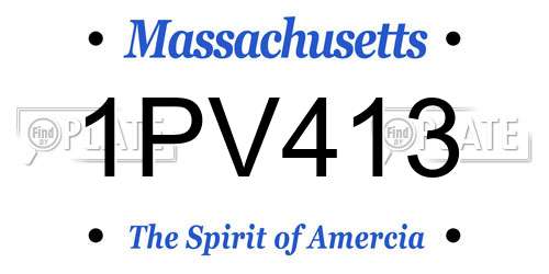 1PV413 Massachusetts License Plate
