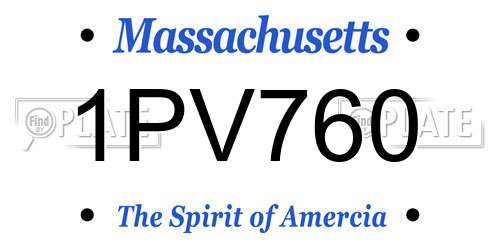 1PV760 Massachusetts License Plate
