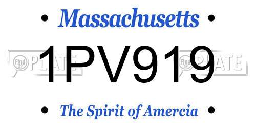 1PV919 Massachusetts License Plate