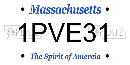 1PVE31 Massachusetts License Plate