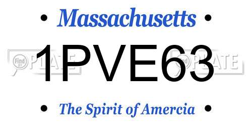 1PVE63 Massachusetts License Plate