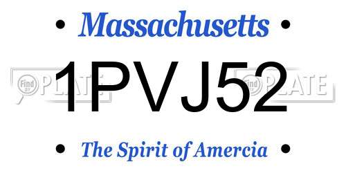 1PVJ52 Massachusetts License Plate