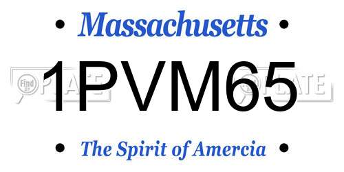 1PVM65 Massachusetts License Plate