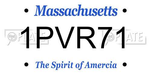 1PVR71 Massachusetts License Plate