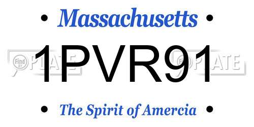 1PVR91 Massachusetts License Plate