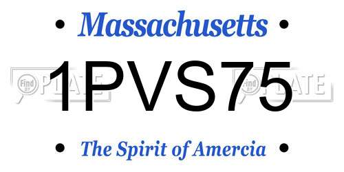 1PVS75 Massachusetts License Plate