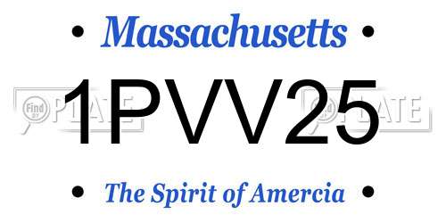 1PVV25 Massachusetts License Plate