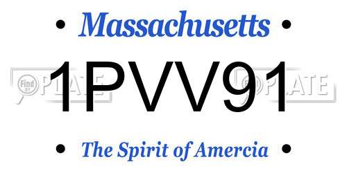 1PVV91 Massachusetts License Plate