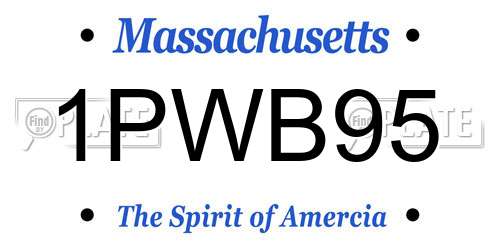 1PWB95 Massachusetts License Plate