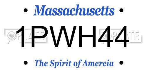 1PWH44 Massachusetts License Plate