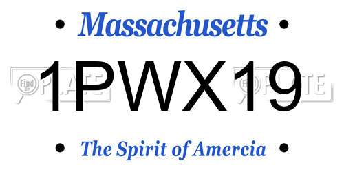 1PWX19 Massachusetts License Plate