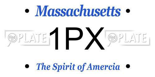 1PX Massachusetts License Plate
