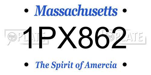 1PX862 Massachusetts License Plate