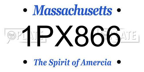 1PX866 Massachusetts License Plate