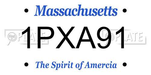 1PXA91 Massachusetts License Plate