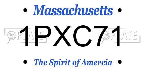1PXC71 Massachusetts License Plate