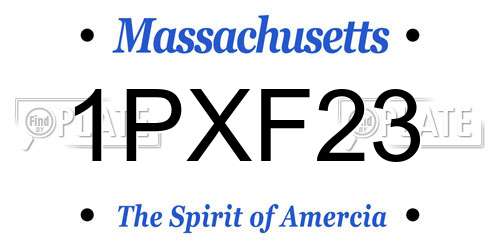 1PXF23 Massachusetts License Plate