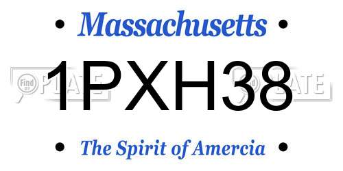 1PXH38 Massachusetts License Plate