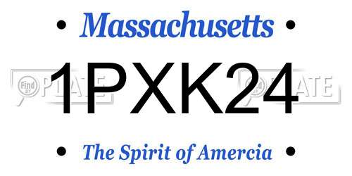 1PXK24 Massachusetts License Plate