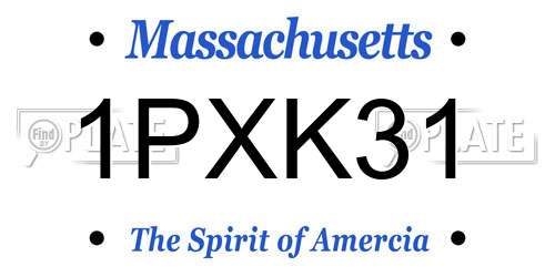 1PXK31 Massachusetts License Plate
