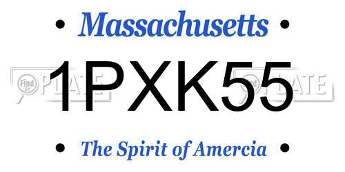 1PXK55 Massachusetts License Plate