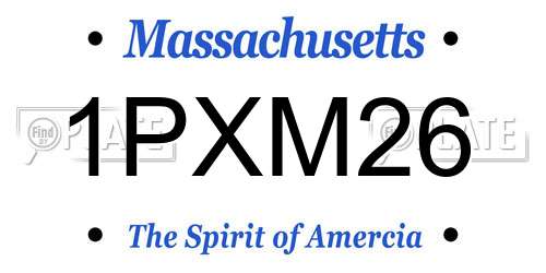 1PXM26 Massachusetts License Plate