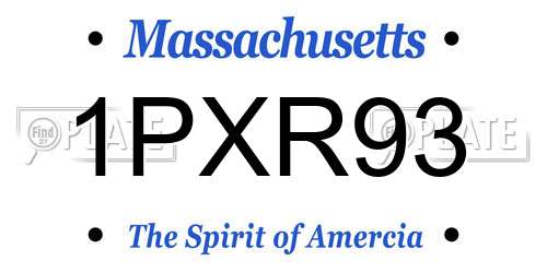 1PXR93 Massachusetts License Plate
