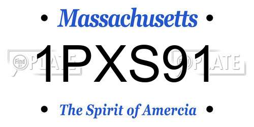 1PXS91 Massachusetts License Plate