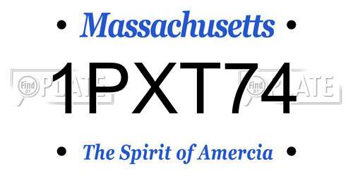 1PXT74 Massachusetts License Plate