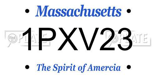 1PXV23 Massachusetts License Plate
