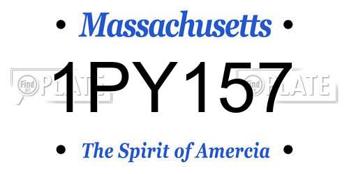1PY157 Massachusetts License Plate