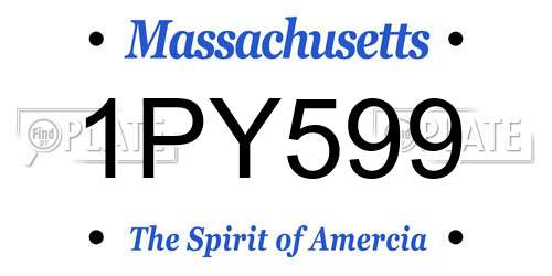 1PY599 Massachusetts License Plate