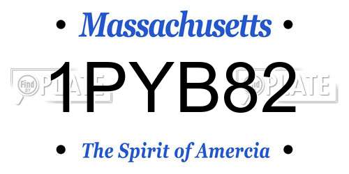 1PYB82 Massachusetts License Plate