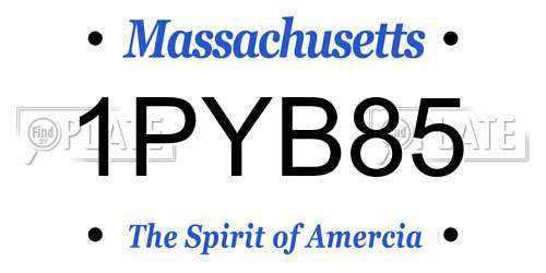 1PYB85 Massachusetts License Plate