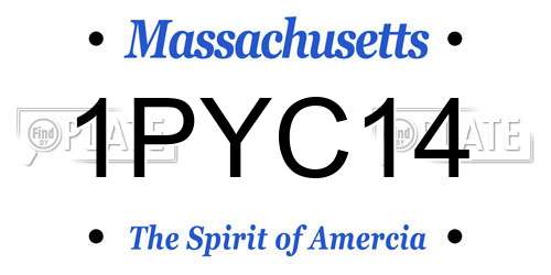 1PYC14 Massachusetts License Plate