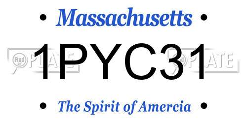 1PYC31 Massachusetts License Plate