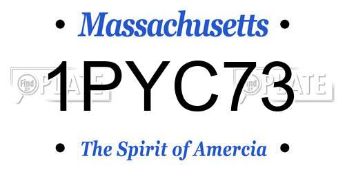 1PYC73 Massachusetts License Plate
