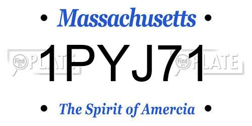 1PYJ71 Massachusetts License Plate