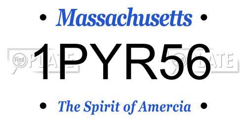 1PYR56 Massachusetts License Plate