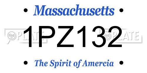 1PZ132 Massachusetts License Plate