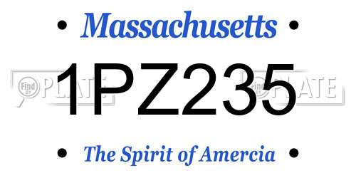1PZ235 Massachusetts License Plate