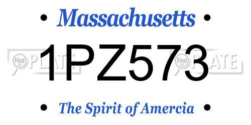 1PZ573 Massachusetts License Plate
