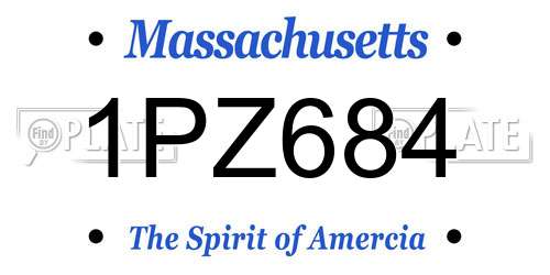 1PZ684 Massachusetts License Plate