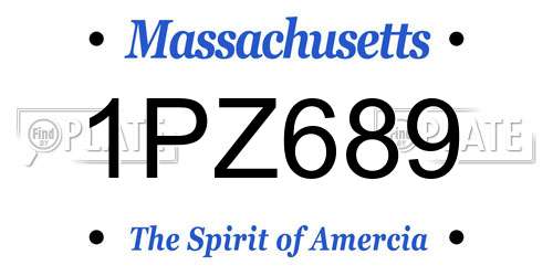 1PZ689 Massachusetts License Plate