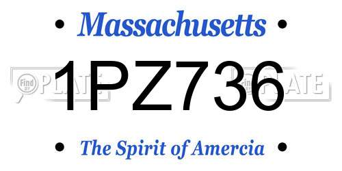1PZ736 Massachusetts License Plate